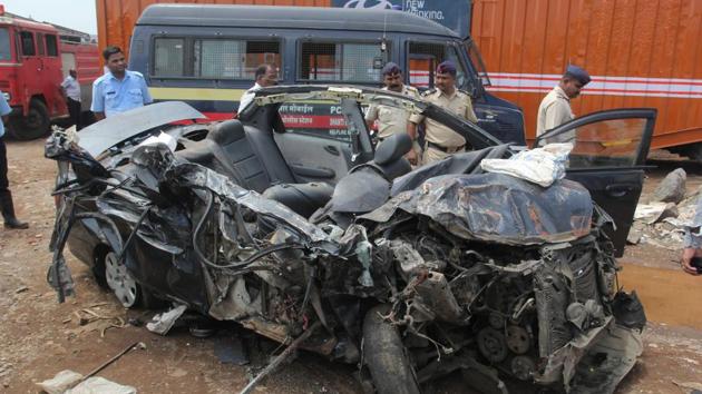 Mangled remains of the car involved in the accident. (Praful Gangurde) Mangled remains of the car involved in the accident. (Praful Gangurde)
