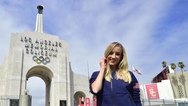 Former US Olympic gymnast Nastia Liukin poses at the Los Angeles Coliseum on September 13, 2017 in Los Angeles, California, as the city was officially named as host of the 2028 Olympics. (AFP) Former US Olympic gymnast Nastia Liukin poses at the Los Angeles Coliseum on September 13, 2017 in Los Angeles, California, as the city was officially named as host of the 2028 Olympics. (AFP)