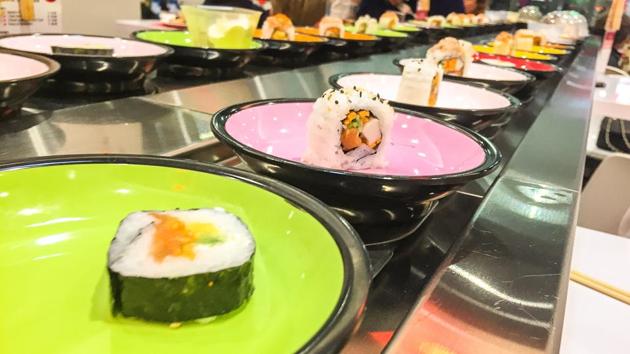A sushi bar chain. The Japanese food – raw fish wrapped in rice – will be available to the community in India all the way from their homeland through the proposed ‘cool box service’. (Getty Images/iStockphoto) A sushi bar chain. The Japanese food – raw fish wrapped in rice – will be available to the community in India all the way from their homeland through the proposed ‘cool box service’. (Getty Images/iStockphoto)