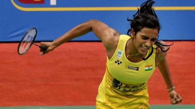 PV Sindhu defeated Nitchaon Jindapol 22-20, 21-17 to progress to the quarterfinals of the Korea Open badminton in Seoul on Thursday.(PTI)