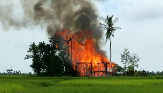 Amnesty International released fresh satellite images Friday of burned villages in Rakhine state, alleging Myanmar’s security forces have led “systematic” clearances of Rohingya Muslim settlements over the last three weeks.(Reuters File Photo)