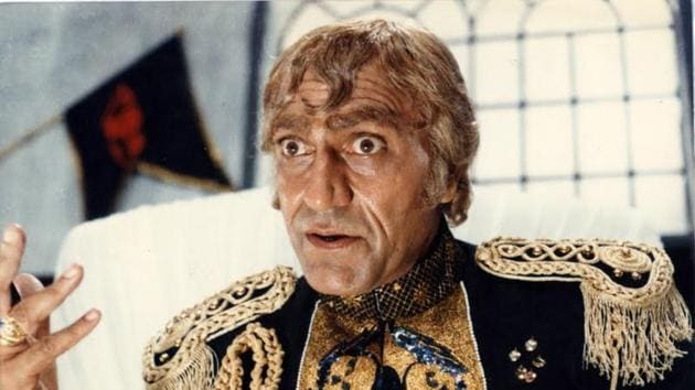 Amrish Puri as villain Mogambo in Mr India. Amrish Puri as villain Mogambo in Mr India.
