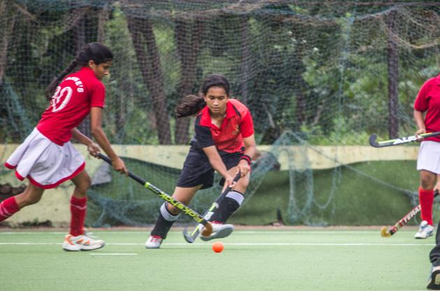 St Anne’s player (right) in action versus St Joseph’s. (HT Photo) St Anne’s player (right) in action versus St Joseph’s. (HT Photo)