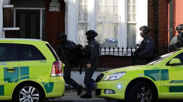 An explosion on a London underground train on Friday morning left several passengers with burn injuries on the face and hair on fire. Heavily armed police were seen rushing to the Parsons Green station on the District line, said media reports. ‘We are aware of an incident at Parsons Green tube station. Officers are in attendance,’ London police said on Twitter. (Kevin Coombs / REUTERS)