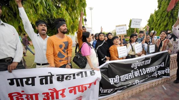 Civil rights activists holding a demonstration in Jaipur to seek justice for dairy farmer Pehlu Khan, who was allegedly lynched by cow vigilantes. (PTI File Photo) Civil rights activists holding a demonstration in Jaipur to seek justice for dairy farmer Pehlu Khan, who was allegedly lynched by cow vigilantes. (PTI File Photo)