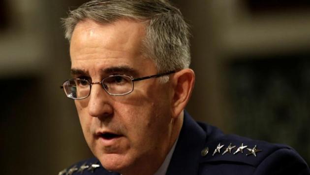 US Air Force General John Hyten, Commander of US Strategic Command, testifies in a Senate Armed Services Committee hearing on Capitol Hill in Washington, US, April 4. (Reuters File) US Air Force General John Hyten, Commander of US Strategic Command, testifies in a Senate Armed Services Committee hearing on Capitol Hill in Washington, US, April 4. (Reuters File)