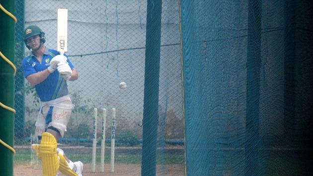 Hilton Cartwright is under pressure to be selected in the Australian side after being dismissed cheaply in the game against Board President’s XI. (AFP) Hilton Cartwright is under pressure to be selected in the Australian side after being dismissed cheaply in the game against Board President’s XI. (AFP)