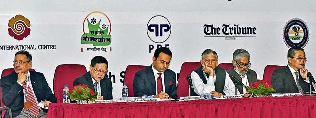 (From left) Air Marshal Bhushan Gokhale, Shen Dingli, Shaida Mohammad Abdali, Vijay Kelkar, C Raja Mohan and Tsutomu Kikuchi during the Pune Dialogue on National Security at YASHADA, Baner in Pune on Friday. (Pratham Gokhale/HT PHOTO) (From left) Air Marshal Bhushan Gokhale, Shen Dingli, Shaida Mohammad Abdali, Vijay Kelkar, C Raja Mohan and Tsutomu Kikuchi during the Pune Dialogue on National Security at YASHADA, Baner in Pune on Friday. (Pratham Gokhale/HT PHOTO)
