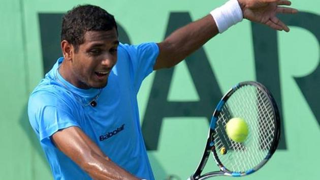 Ramkumar Ramanathan will start India’s Davis Cup campaign against Canada in Edmonton on Friday. The Indian plays the opening singles against Canada’s Brayden Schnur .(AFP)