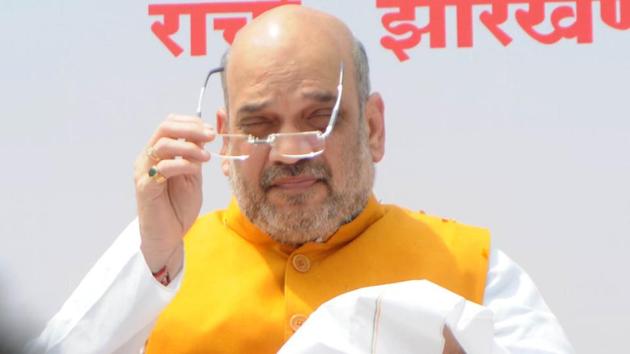 BJP national president Amit Shah attends a meeting in Ranchi on Friday.(Parwaz Khan/ Hindustan Times) BJP national president Amit Shah attends a meeting in Ranchi on Friday.(Parwaz Khan/ Hindustan Times)