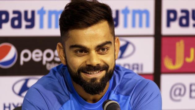 Indian cricket team captain Virat Kohli smiles during press conference ahead of their first ODI against Australia in Chenna. (AP) Indian cricket team captain Virat Kohli smiles during press conference ahead of their first ODI against Australia in Chenna. (AP)