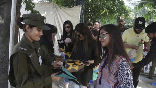 The heavy security at the Gaddafi stadium was necessary in view of the lingering threat of terrorism. (AP) The heavy security at the Gaddafi stadium was necessary in view of the lingering threat of terrorism. (AP)