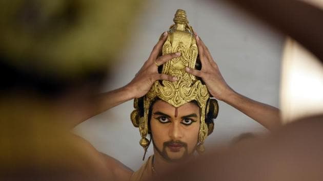 While in India, Ravana is considered a ‘demon,’ whose effigy is burnt with great fervour on the occasion of Dusshera –celebrating the victory of good over evil, the Sinhalese in Sri Lanka hold a different perspective. For them, Ravana is neither demon nor evil, rather a hero. He’s rather seen as a cult figure in Sri Lanka. Seen here, Dhakshith Samaraweera a Sri Lankan dramatist who has been performing in India for three years now prepares ahead of a show at the Kamani Auditorium, Delhi. (Raj K Raj / HT Photo) While in India, Ravana is considered a ‘demon,’ whose effigy is burnt with great fervour on the occasion of Dusshera –celebrating the victory of good over evil, the Sinhalese in Sri Lanka hold a different perspective. For them, Ravana is neither demon nor evil, rather a hero. He’s rather seen as a cult figure in Sri Lanka. Seen here, Dhakshith Samaraweera a Sri Lankan dramatist who has been performing in India for three years now prepares ahead of a show at the Kamani Auditorium, Delhi. (Raj K Raj / HT Photo)