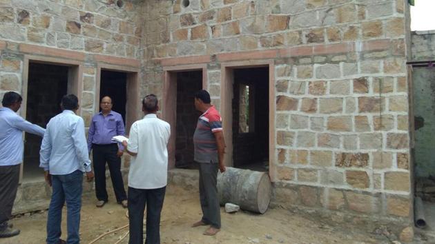 An incomplete house, which was being built under the Pradhan Mantri Awas Yojana.(HT Photo) An incomplete house, which was being built under the Pradhan Mantri Awas Yojana.(HT Photo)