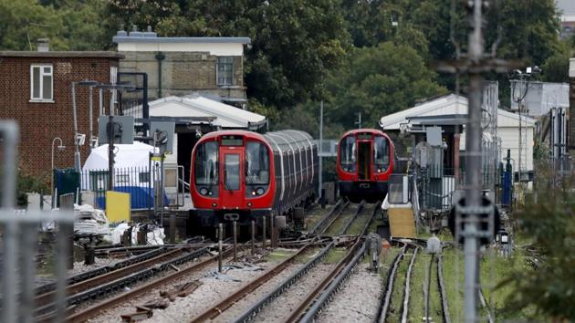 A police forensic tent set up on the platform next to the train on which a homemade bomb exploded at Parsons Green subway station in London. (AP) A police forensic tent set up on the platform next to the train on which a homemade bomb exploded at Parsons Green subway station in London. (AP)