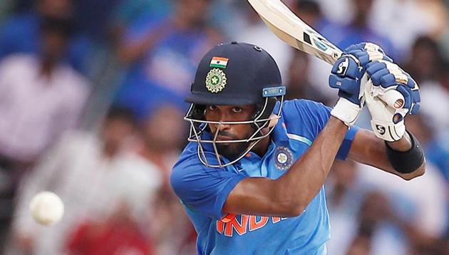 Hardik Pandya in action during the first ODI between India and Australia at the MA Chidambaram Stadium, Chennai. (REUTERS) Hardik Pandya in action during the first ODI between India and Australia at the MA Chidambaram Stadium, Chennai. (REUTERS)
