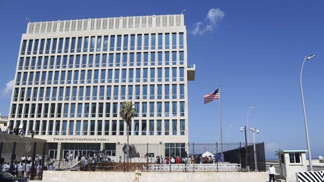 The US embassy in Havana, Cuba, wad reopened in 2015. (AP File Photo) The US embassy in Havana, Cuba, wad reopened in 2015. (AP File Photo)