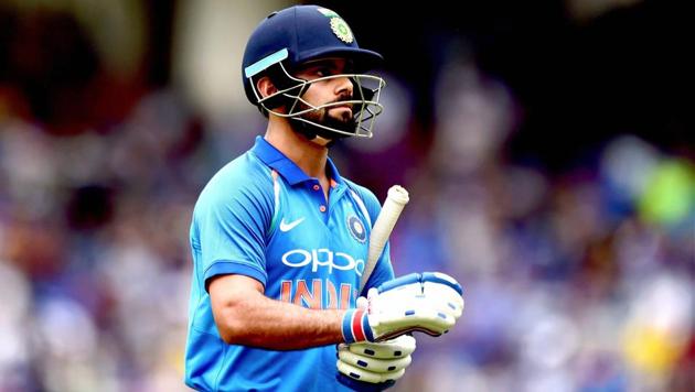Virat Kohli (0) followed Ajinkya Rahane. He was also dismissed by Coulter-Nile. (PTI) Virat Kohli (0) followed Ajinkya Rahane. He was also dismissed by Coulter-Nile. (PTI)