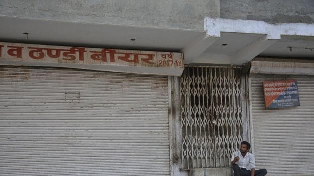 Of the 30 remaining shops, licences for 16 are of countrymade liquor, five of beer, two of Indian made foreign liquor and seven, of model shops.(Sakib Ali/HT Photo)