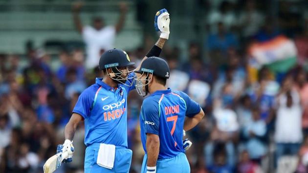 Hardik Pandya and MS Dhoni both scored a half-century each. (PTI) Hardik Pandya and MS Dhoni both scored a half-century each. (PTI)