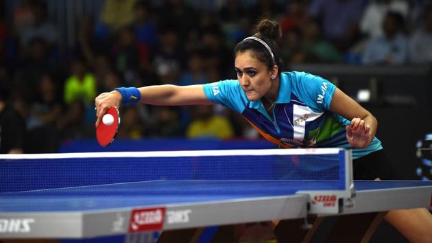 India's Manika Batra plays against Thailand's Sawettabut during the 30th Asian Table Tennis Cup 2017 in Ahmedabad on September 15, 2017. (Sam Panthaky / AFP) India's Manika Batra plays against Thailand's Sawettabut during the 30th Asian Table Tennis Cup 2017 in Ahmedabad on September 15, 2017. (Sam Panthaky / AFP)