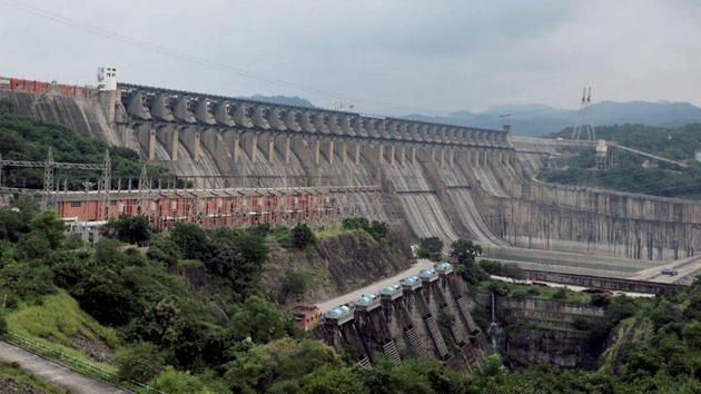 A view of the Sardar Sarovar Dam on the Narmada river.(PTI Photo)