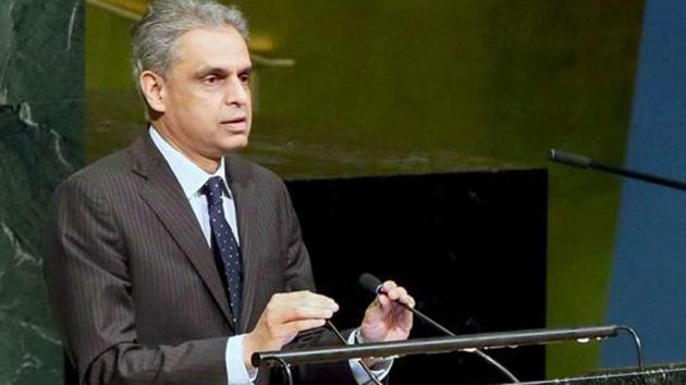 India's permanent representative to the UN, Syed Akbaruddin, delivers his statement on the occasion of International day of Vesak, at the United Nations General Assembly in New York. (PTI File Photo) India's permanent representative to the UN, Syed Akbaruddin, delivers his statement on the occasion of International day of Vesak, at the United Nations General Assembly in New York. (PTI File Photo)