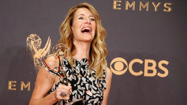 Laura Dern holds her Emmy for Outstanding Supporting Actress in a Limited Series or Movie for Big Little Lies. (REUTERS) Laura Dern holds her Emmy for Outstanding Supporting Actress in a Limited Series or Movie for Big Little Lies. (REUTERS)