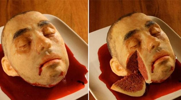 New York-based cake artist Katherine Dey uses cakes as her canvas to create grotesque scenes that taste wonderful. (Katherine Dey Instagram) New York-based cake artist Katherine Dey uses cakes as her canvas to create grotesque scenes that taste wonderful. (Katherine Dey Instagram)