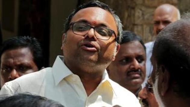 Karti Chidambaram, son of former finance minister P Chidambaram, in Chennai.(Reuters File Photo)