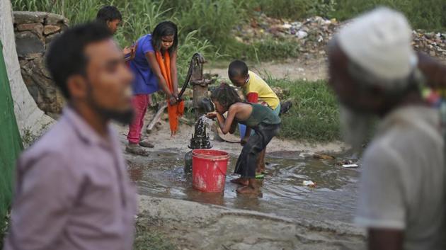 A view of a Rohingya refugee camp in New Delhi. There are some 40,000 Rohingya living in clusters around the country. But only 16,500 have been registered with the UN refugee agency.(AP file)