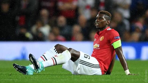 Paul Pogba suffered a hamstring injury during Manchester United’s Champions League win over Basel last week.(Twitter/Manchester United)