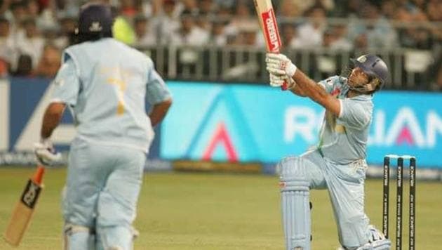 Yuvraj Singh is the first Indian and second overall to hit six 6s in an over in international cricket. In the ICC World T20 in South Africa in 2007, Yuvraj smashed Stuart Broad all over the park at Kingsmead, Durban.(Twitter/BCCI)