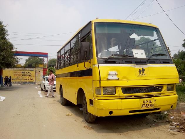 DPS Ghaziabad’s school bus involved in an accident. DPS Ghaziabad’s school bus involved in an accident.
