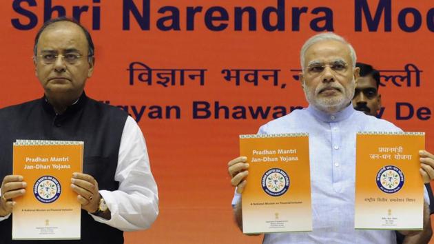 Finance minister Arun Jaitley and Prime Minister Narendra Modi at a function in New Delhi in 2014. (HT File Photo) Finance minister Arun Jaitley and Prime Minister Narendra Modi at a function in New Delhi in 2014. (HT File Photo)