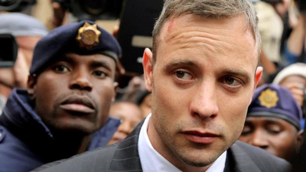 (FILE PHOTO) Oscar Pistorius leaves after appearing for the trial of the 2013 killing of his girlfriend Reeva Steenkamp in the North Gauteng High Court in Pretoria, South Africa, on June 14, 2016.(REUTERS)