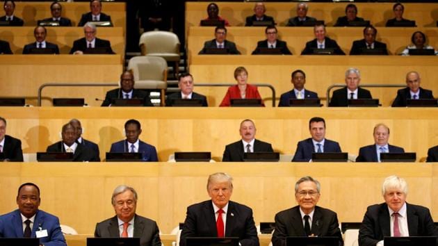 US President Donald Trump participates in a session on reforming the United Nations at UN Headquarters in New York, US, September 18, 2017.(Reuters)