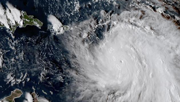 A satellite image provided by NASA shows the eye of Hurricane Maria as it nears Dominica. (AP) A satellite image provided by NASA shows the eye of Hurricane Maria as it nears Dominica. (AP)