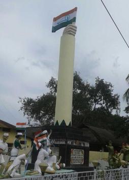 Dhekiajuli memorial was started in 1971 and unveiled in 1975. The Assam government on Wednesday decided to give a one-time financial package to the survivors of the 13 Dhekiajuli martyrs besides naming as many streets after each of them.(HT Photo)