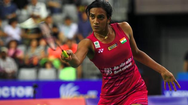 PV Sindhu defeated Japan’s Minatsu Mitani to advance to the women’s singles second round at the $325,000 Japan Open Superseries in Tokyo on Wednesday.(AFP)