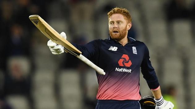 Jonny Bairstow struck his maiden ODI ton as England crushed West Indies by seven wickets in the rain-hit first ODI at Old Trafford.(AFP)