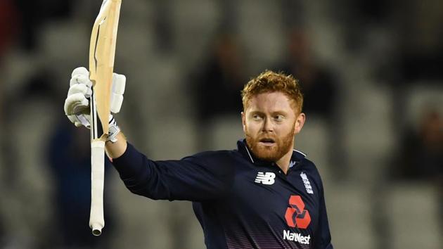 Jonny Bairstow’s maiden ODI century guided England to a seven-wicket win over West Indies in the rain-hit first ODI at Old Trafford. (AFP) Jonny Bairstow’s maiden ODI century guided England to a seven-wicket win over West Indies in the rain-hit first ODI at Old Trafford. (AFP)