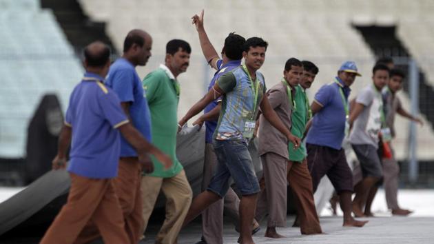 Fans will be hoping that the rain stays away for Australia’s first ODI encounter against India at The Eden Gardens since 2003. (AP) Fans will be hoping that the rain stays away for Australia’s first ODI encounter against India at The Eden Gardens since 2003. (AP)