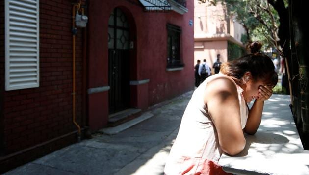 A woman reacts after the earthquake hit Mexico City. (REUTERS) A woman reacts after the earthquake hit Mexico City. (REUTERS)