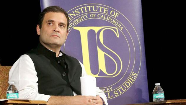 Congress Vice President Rahul Gandhi at the Institute of International Studies, University of California, Berkeley (PTI) Congress Vice President Rahul Gandhi at the Institute of International Studies, University of California, Berkeley (PTI)