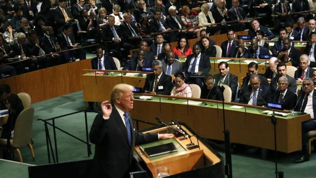 U.S. President Donald Trump addresses the 72nd United Nations General Assembly at U.N. headquarters in New York.(REUTERS)