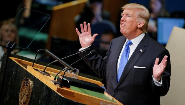 US President Donald Trump addresses the 72nd United Nations General Assembly at UN headquarters in New York on September 19. (REUTERS) US President Donald Trump addresses the 72nd United Nations General Assembly at UN headquarters in New York on September 19. (REUTERS)