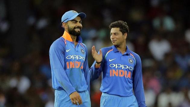 Kuldeep Yadav picked up the crucial wickets of David Warner and Marcus Stoinis in Indian cricket team’s 26-run win over Australia in the rain-hit first ODI in Chennai. (AP) Kuldeep Yadav picked up the crucial wickets of David Warner and Marcus Stoinis in Indian cricket team’s 26-run win over Australia in the rain-hit first ODI in Chennai. (AP)