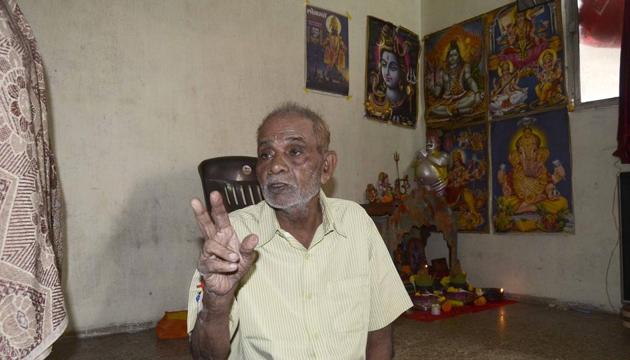 Pune, India - Sept. 21, 2017: Maruti Shivrale at his residence in Pune, India, on Thursday, September 21, 2017. (Photo by Ravindra Joshi/HT PHOTO)