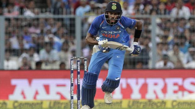 India's Hardik Pandya takes a run during the second one-day international cricket match against Australia at Eden Gardens in Kolkata, India, Thursday, Sept. 21, 2017. (AP) India's Hardik Pandya takes a run during the second one-day international cricket match against Australia at Eden Gardens in Kolkata, India, Thursday, Sept. 21, 2017. (AP)
